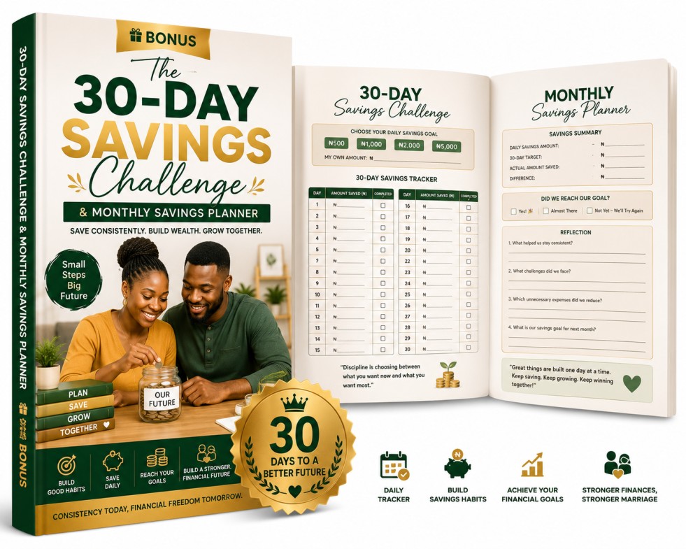 30-Day Savings Challenge & Monthly Savings Planner
